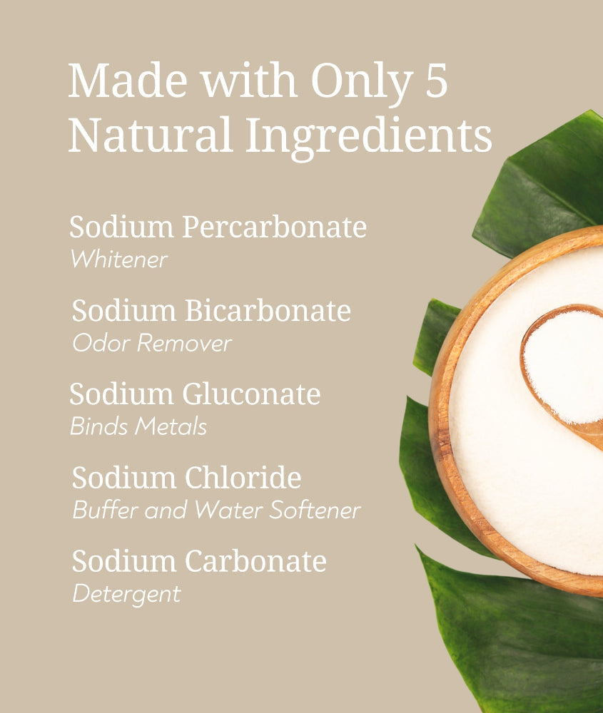 Natural Ingredient Formula for Powdered Laundry Detergent.