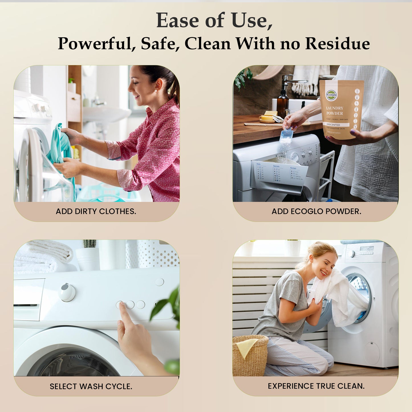 Non Toxic Natural Laundry Detergent Powder Made in USA Sensitive Skin Safe Detergent Powder Baby and Toddler Safe Laundry Powder Phosphate Free Paraben Free Dye Free Plastic Free Perfume Free Paraben Free Phthalate Free Hypoallergenic Eco-Friendly